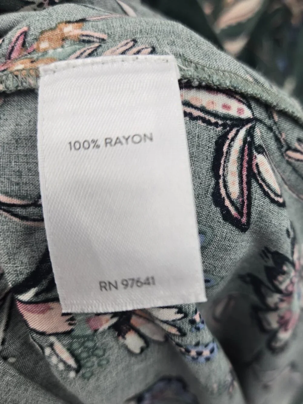 J. Jill Green Floral Pintuck Shirt Dress Rayon Size 3x - Picture 10 of 13
